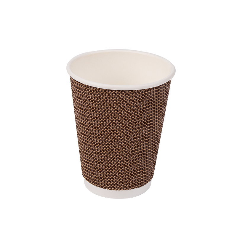 Gobelets en papier ondulé biodégradables jetables 12 oz
