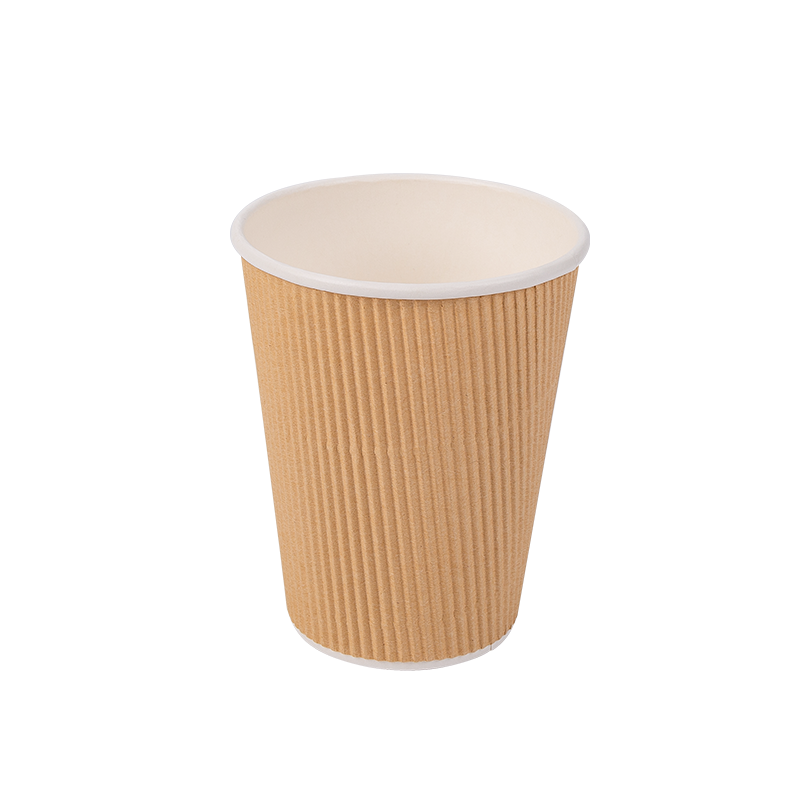 Gobelets en papier ondulé biodégradables jetables 12 oz