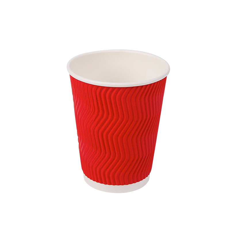 Gobelets en papier ondulé biodégradables jetables 12 oz
