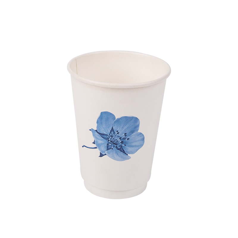 Gobelet en papier double couche biodégradable jetable de 12 oz